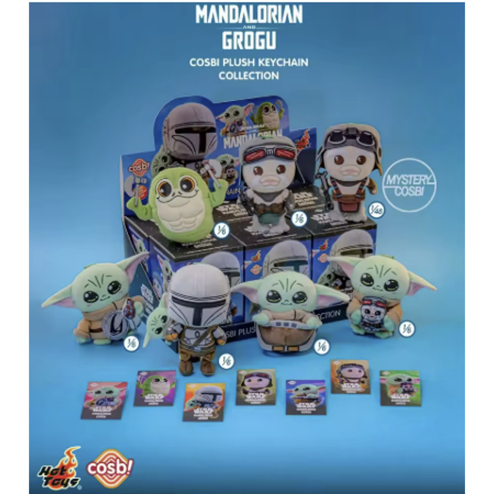 Disney x Cosbi x Star Wars Mandalorian & Grogu Plush Keychain/Charm, Snacks, New - Picture 6 of 6